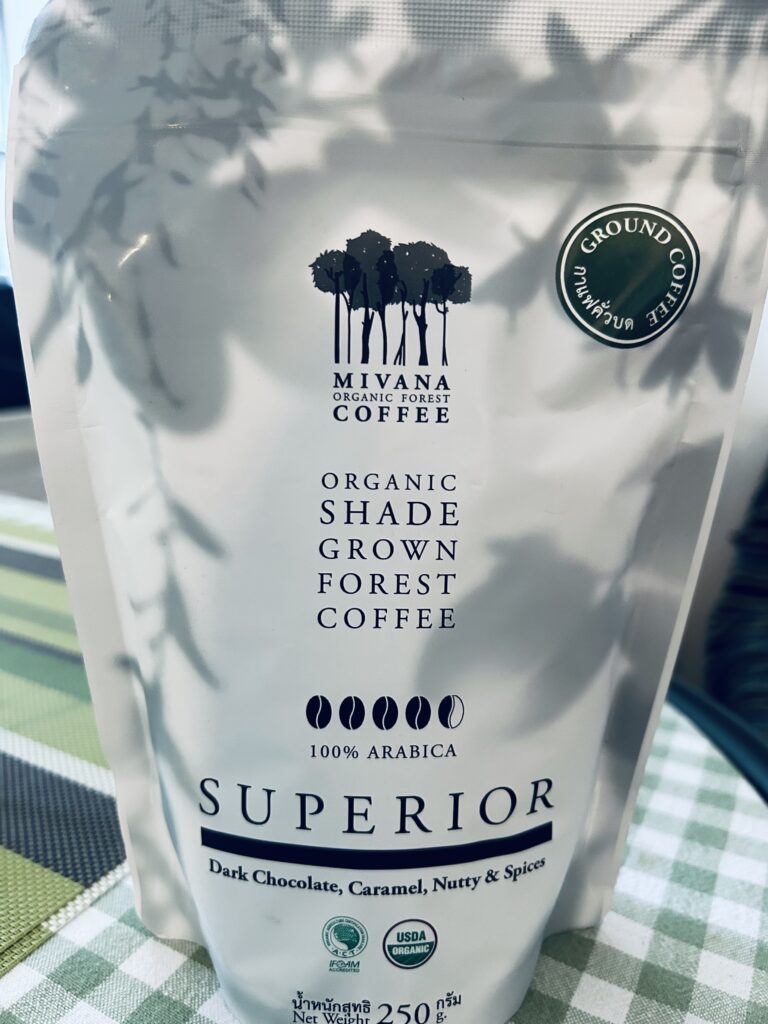 Arabica Natural processed organic shade grown coffee.